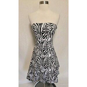 Gunne Sax Vintage Y2K 90s Prom Party Dress Zebra Print